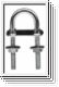 Stainless steel round U-bolts, with loose plate